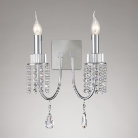 IL31541  Emily Crystal Switched Wall Lamp 2 Light
